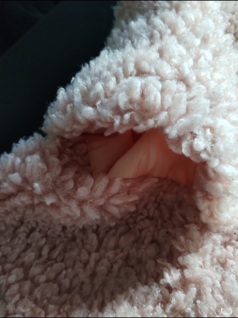 Betsey Johnson Plush Sherpa Vest in Dusty Pink Sz M/L - Picture 4 of 5